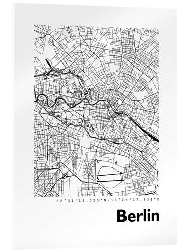 Acrylic print City map of Berlin II