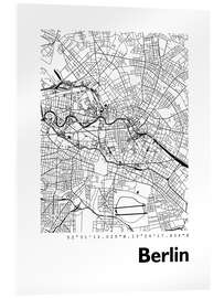 Akryylilasitaulu  City map of Berlin II - 44spaces