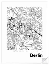 Sticker mural Plan de la ville de Berlin II