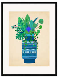 Gerahmter Kunstdruck Big Bitossi vase with greenery