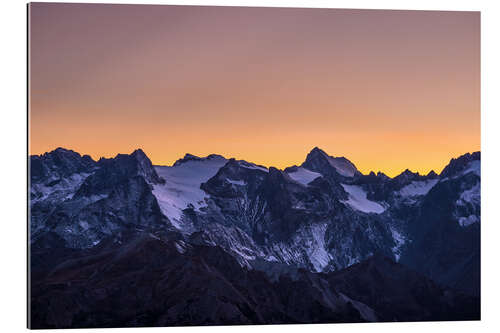 Gallery print Massif des Ecrins glaciers at sunset, the Alps