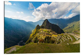Magnettafel Sonnenstrahlen über Machu Picchu, Peru