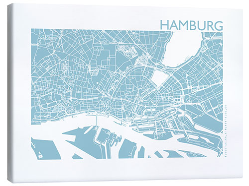 Canvas-taulu City map of Hamburg VI