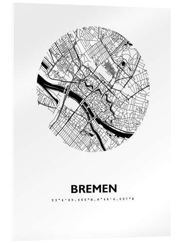 Acrylic print City map of Bremen IV