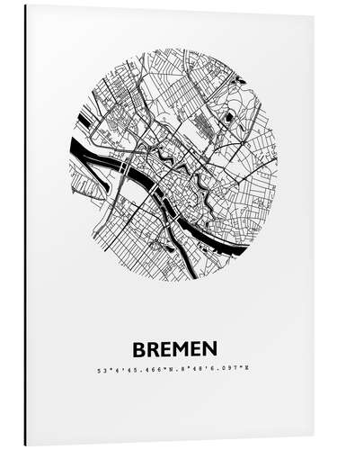 Alubild Stadtplan von Bremen IV