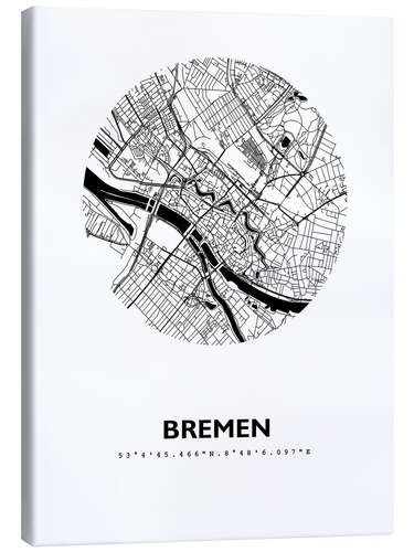 Canvas print City map of Bremen IV