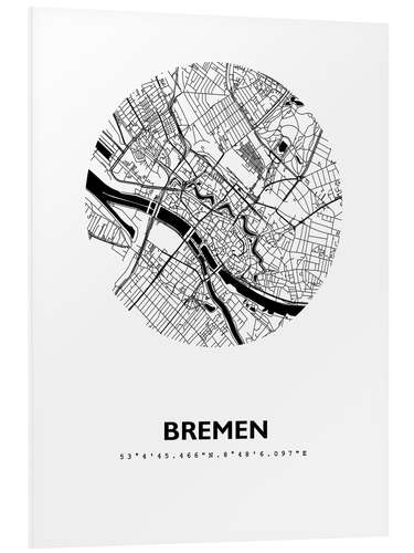 Foam board print City map of Bremen IV