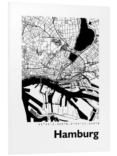 PVC print City map of Hamburg V