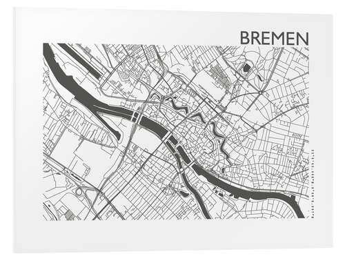 Foam board print City map of Bremen III