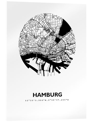 Acrylic print City map of Hamburg IV