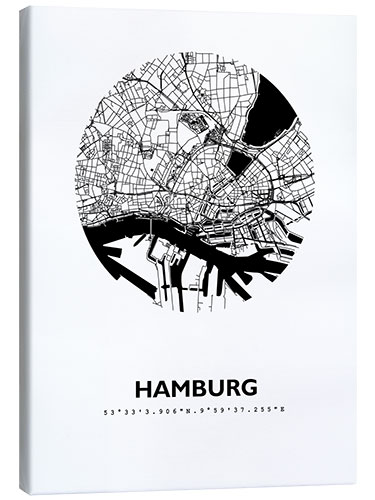 Canvas print City map of Hamburg IV