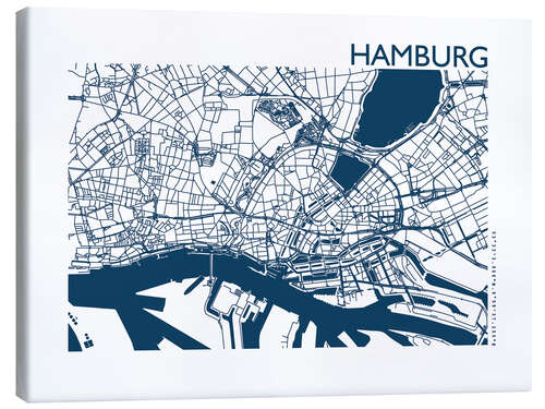 Canvas print City map of Hamburg III