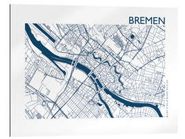 Cuadro de plexi-alu Mapa de la ciudad de Bremen II