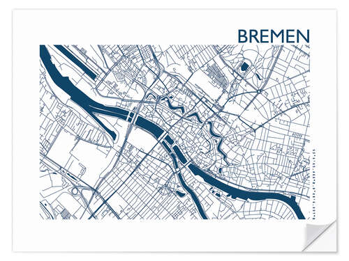 Wandsticker Stadtplan von Bremen II