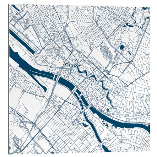 Quadro em plexi-alumínio City map of Bremen I