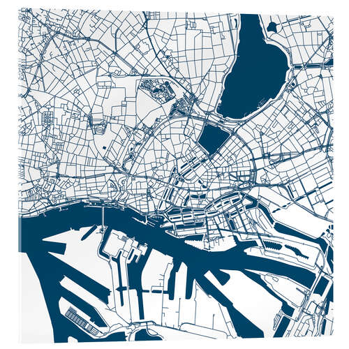 Acrylic print City map of Hamburg I