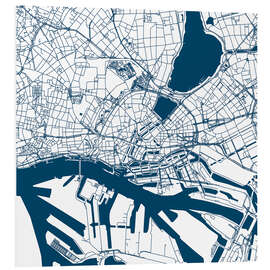 Tableau en PVC Plan de la ville de Hambourg I