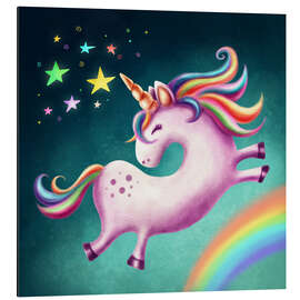Magnettafel Einhorn macht Freudensprünge