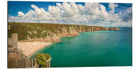 Tableau en aluminium Cornwall   Porthcurno Beach