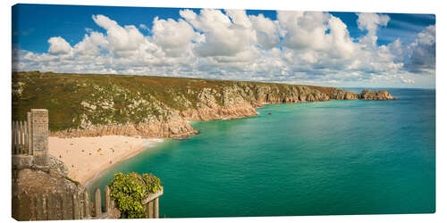 Leinwandbild Cornwall   Küstenlandschaft Porthcurno Beach