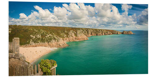 Hartschaumbild Cornwall   Küstenlandschaft Porthcurno Beach