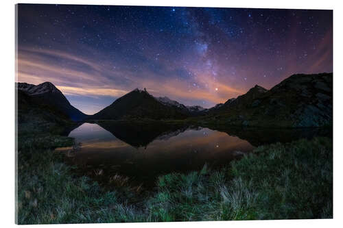 Quadro em acrílico The Milky Way Galaxy reflected on alpine lake