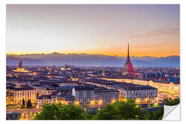 Wall sticker Turin (Torino) city at sunset, Italy