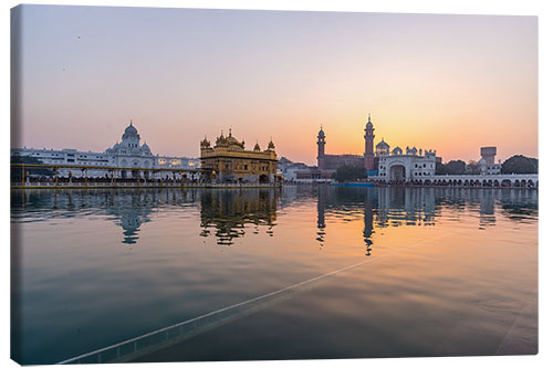 Canvas print The Golden Temple at sunrise, Amritsar, India