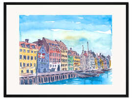 Gerahmter Kunstdruck Hafenviertel Nyhavn, Kopenhagen