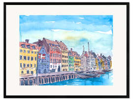 Ingelijste kunstdruk Nyhavn waterfront, Copenhagen