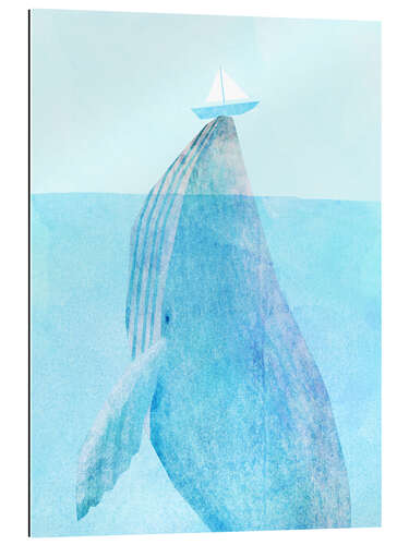 Tableau en plexi-alu Baleine sous un bateau