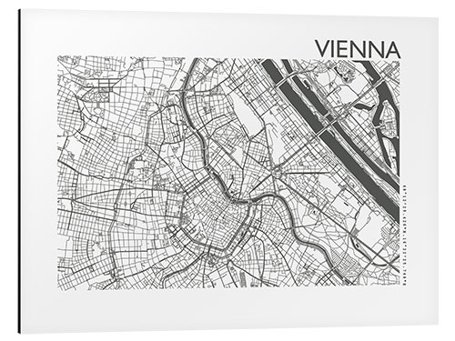 Quadro em alumínio Vienna city map