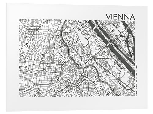 Hartschaumbild Wiener Stadtplan