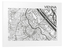 Foam board print Vienna city map