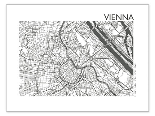 Poster Vienna city map