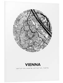 Foam board print City map of Vienna, circle