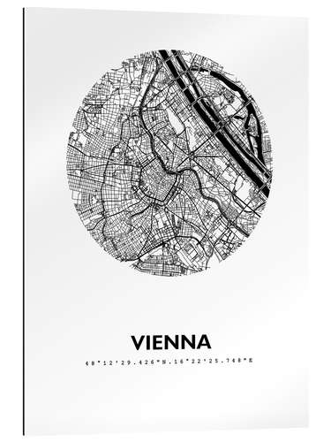 Gallery print City map of Vienna, circle