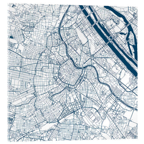 Acrylic print City map of Vienna, blue