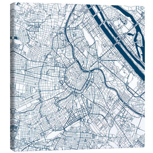 Obraz na płótnie City map of Vienna, blue