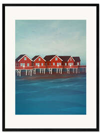 Stampa artistica con cornice Norwegian lake houses