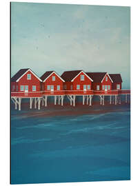 Magnettafel Norwegische Seehäuser