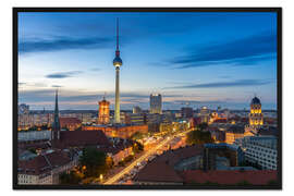 Gerahmter Kunstdruck Berlin Skyline Sonnenuntergang