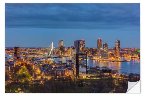 Selvklæbende plakat Rotterdam Skyline