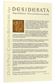 Foam board print Desiderata (Spanish) II