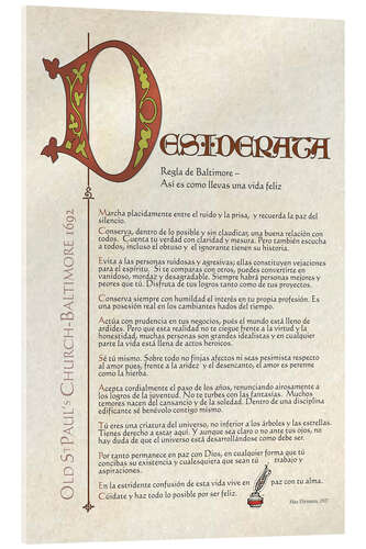 Cuadro de metacrilato Desiderata I