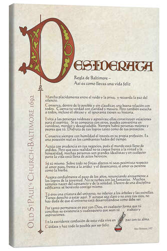 Lienzo Desiderata I