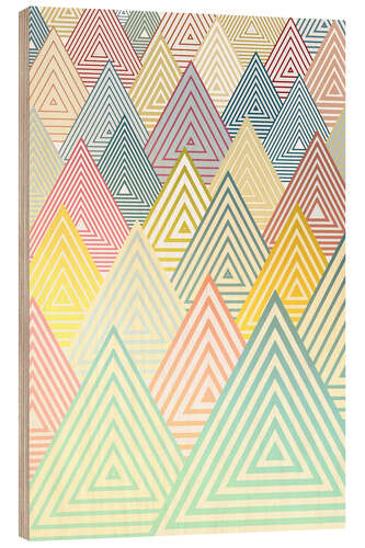 Wood print Pastel Mountains