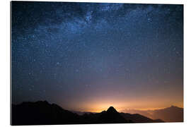 Gallery print Starry sky and the majestic high mountain range of the Alps,