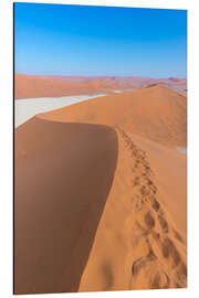 Alubild Sanddünen und blauer Himmel bei Sossusvlei, Namibische Wüste, Namibia