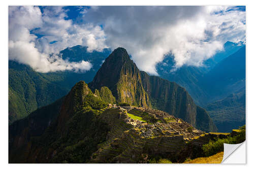 Wandsticker Licht und Wolken über Machu Picchu, Peru